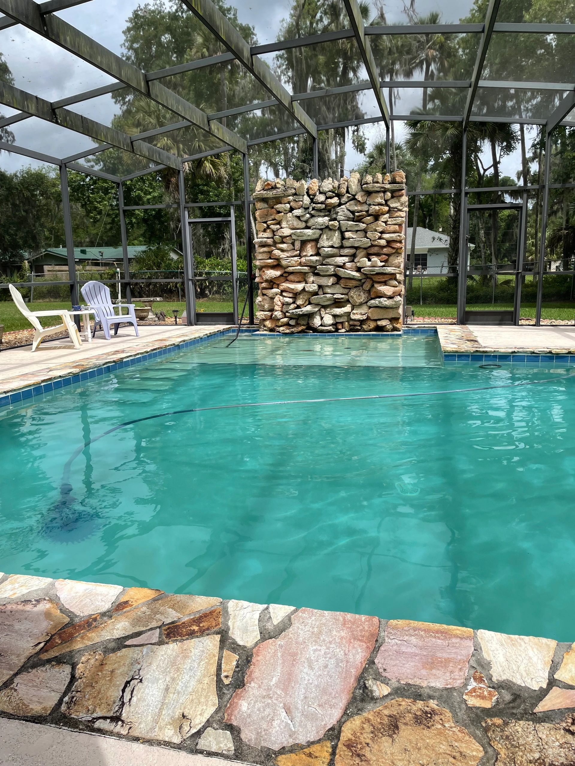 Pool cleaning service result — crystal clear water